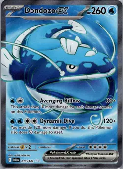 DONDOZO EX 211/182 ULTRA RARE DESTINED RIVALS POKEMON NM - Image 1