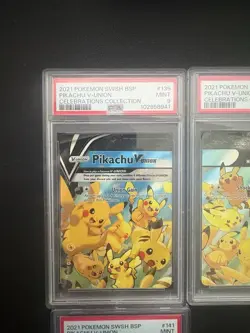 Pikachu V Union Holo 3/4 Set PSA 9 Pokemon Lot Of 3 English Mint - Image 2