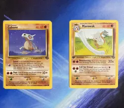 Pokemon TCG Base Jungle Marowak 1st Edition 39/64 Cubone 50/64 NM - Image 1