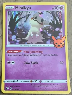 Mimikyu - 081/189 - Holo Rare Trick or Trade BOOster Pokemon TCG NM 🎈🛑 - Image 2