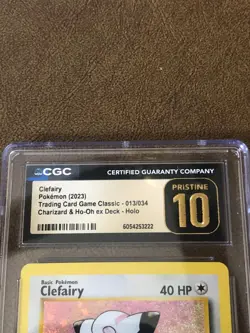 2023 Pokemon Clefairy #013/034 Pristine 10 CGC English Charizard & Ho-Oh ex Holo - Image 2