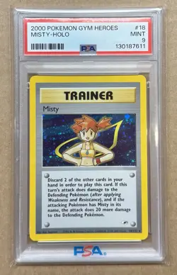 2000 Pokemon Gym Heroes MISTY 18/132 HOLO RARE PSA 9 Mint - Image 1