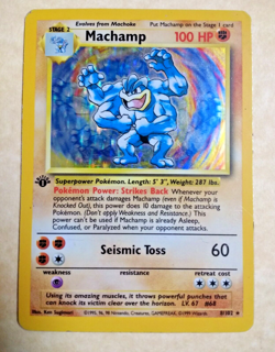Pokemon: Machamp 1st Edition 8/102 Holo Rare. PL - Image 1