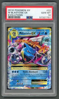Pokemon Cards - PSA 10 M Blastoise Ex 22/108 - Evolutions XY - GEM MT - PSA10 - Image 1