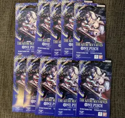 One Piece TCG: The Azure Seas Seven Sleeved Booster Packs ( Lot of 10) - Image 1