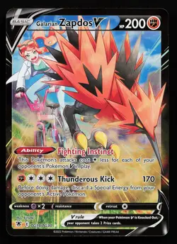Galarian Zapdos V TG19/TG30 Ultra Rare Astral Radiance Pokemon Card - Image 1
