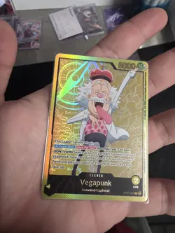 Vegapunk (SPR) Op07-097 Gold Leader Card. Near Mint. - Image 1