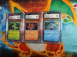 Pokemon TCG S&V 151 Poster Collection Box CGC Graded 3-Card Set - Cosmos Holo - Image 1