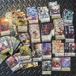 40 HOLO RARE Lot w/ Sleeved Deck- Cardfight Vanguard Holo Card NM Lot- R/RR/RRR - Image 1