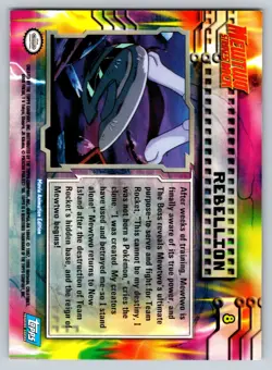 REBELLION #8 - BLUE Logo - NON-HOLO - MEWTWO SB - TOPPS POKEMON CARD - NM/LP - Image 2