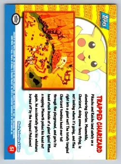 Pokemon Trapped Charizard Card Pikachus Vacation #51 Topps Blue Label - Image 2