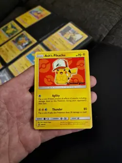 Ash’s Pikachu SM109 Non Holo Ultra Rare Promo Pokemon Card - Image 1