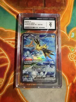 CGC 9 Zapdos ex 2023 Scarlet & Violet 151 202/165 Illustration Rare Pokemon Card - Image 1