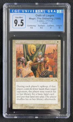 Mtg Oath of Lieges (CGC) 9.5 Gem Mint Exodus [1998] - Image 1
