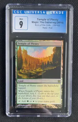 Mtg Temple of Plenty (CGC) 9 Born of the Gods, Rare Foil [2014] - Image 1