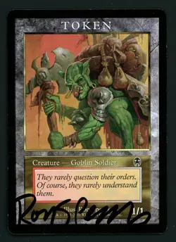 Signed Ron Spears - 1/1 Goblin Soldier Token - Magic Player Rewards 2001 - MTG - Image 1