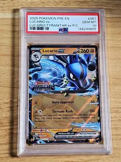 Pokemon Lucario EX 051/131 Holo Stamped Prismatic Evolutions Promo GEM PSA 10 - Image 1