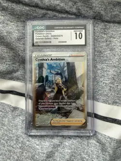 2023 POKEMON CROWN ZENITH GALARIAN GALLERY #GG60 CYNTHIA'S AMBITION CGC 10 - Image 1