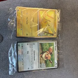 Pokemon TCG -*Swirl* Pikachu 025/165 & Eevee 133/165 Snowflake Stamp❄- SEALED - Image 1