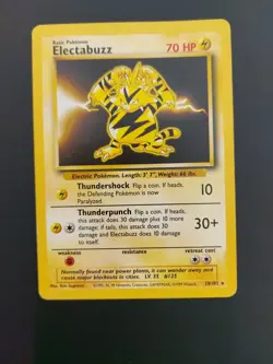 Pokemon TCG Electabuzz Base Set Unlimited Edition Non-Holo Rare Card 20/102 LP - Image 3