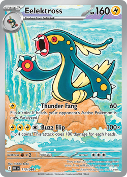 Pokemon Eelektross 115/086 Illustration Rare Scarlet & Violet Black Bolt NM/M - Image 1