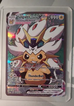 Solgaleo Pikachu Pokemon Card Holo GX VSTAR VMAX GX EX Cosplay ART 55 - Image 1