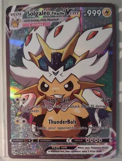 Solgaleo Pikachu Pokemon Card Holo GX VSTAR VMAX GX EX Cosplay ART 55 - Image 4
