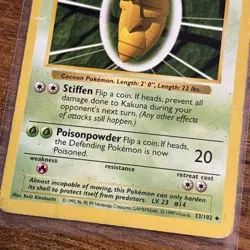 Vintage Pokemon Base Set Shadowless Kakuna 33/102 Non-Holo (Free to a Good Home) - Image 3