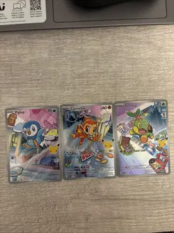 Pokemon First Partner Illustration Collection Tirtwig Piplup And Chimchar Holo - Image 1