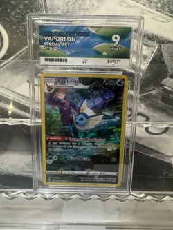 Ace Graded Mint 9 Brilliant Stars Vaporeon TG02 Trainer Gallery Pokemon TCG Slab - Image 1