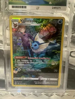 Ace Graded Mint 9 Brilliant Stars Vaporeon TG02 Trainer Gallery Pokemon TCG Slab - Image 2