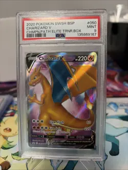 2020 Pokemon Sword & Shield Black Star Promos Charizard V #SWSH050 PSA 9 MINT - Image 1
