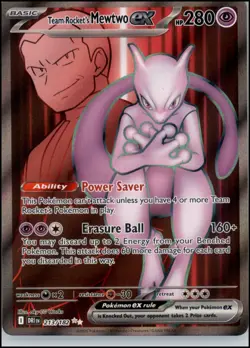 Team Rocket's Mewtwo ex 213/182 Holofoil - Pokemon SV10: Destined Rivals (2) - Image 1