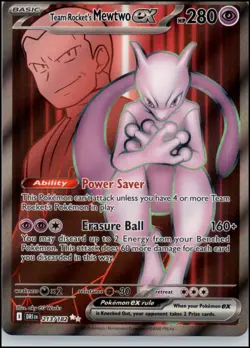 Team Rocket's Mewtwo ex 213/182 Holofoil - Pokemon SV10: Destined Rivals (1) - Image 1