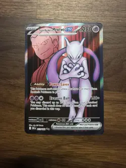 Pokemon TCG Team Rocket's Mewtwo EX 213/182 Destined Rivals Ultra Rare Holo Card - Image 1