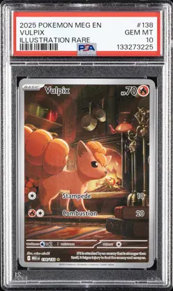 2025 POKEMON MEG EN-MEGA EVOLUTION ILLUSTRATION RARE #138 VULPIX PSA 10 - Image 1