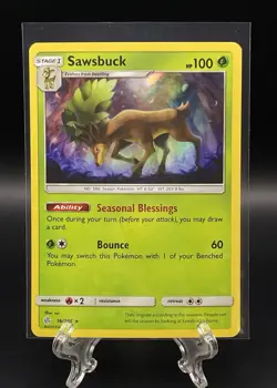 Sawsbuck 16/236 SM Cosmic Eclipse Holo Rare Pokemon Card NM - Image 3