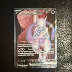 Pokemon Team Rocket's Mewtwo EX Ultra Rare Holo 280HP 213/182 Sv10 English - Image 1