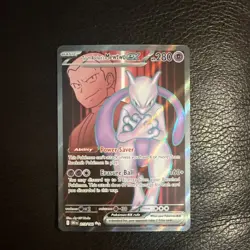 Pokemon Team Rocket's Mewtwo EX Ultra Rare Holo 280HP 213/182 Sv10 English - Image 2