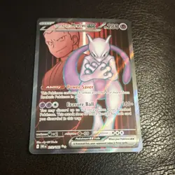 Pokemon Team Rocket's Mewtwo EX Ultra Rare Holo 280HP 213/182 Sv10 English - Image 3