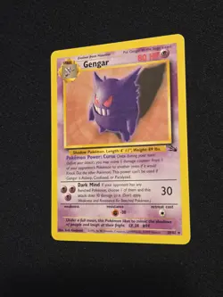 Gengar 20/62 Fossil Non Holo Rare Pokemon Card WOTC NM - Image 3