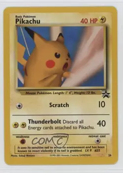 Pikachu (Pokemon League) WOTC Black Star #26 1999 - Image 1