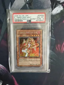 Elemental Hero Lady Heat PP02-EN008 Secret Rare Misprint Yugioh PSA 8 NM - MT - Image 2