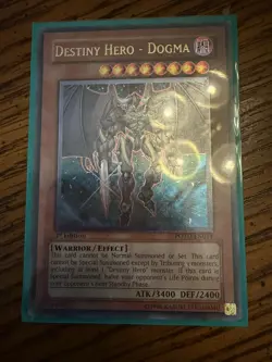 Yugioh - Destiny Hero - Dogma POTD-EN014 Ultimate Rare 1st Edition LP - Image 1