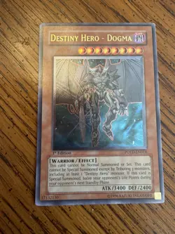Yugioh - Destiny Hero - Dogma POTD-EN014 Ultimate Rare 1st Edition LP - Image 2