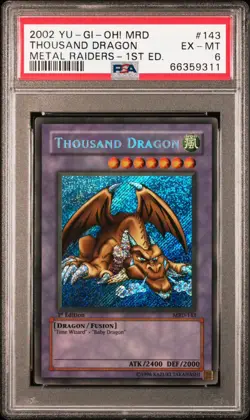 Yu‑Gi‑Oh! Thousand Dragon MRD-143 1st Edition PSA 6 (BGS) Yugioh - Image 1