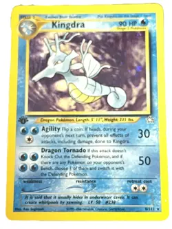 Kingdra 8/111 Rare Holo 1st Edition Neo Genesis Set Pokemon Card MP - Image 1
