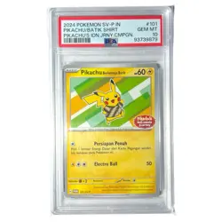 PSA 10 Pikachu Berkemeja Batik 101/SV-P Indonesia Journey Promo Pokemon Card - Image 1