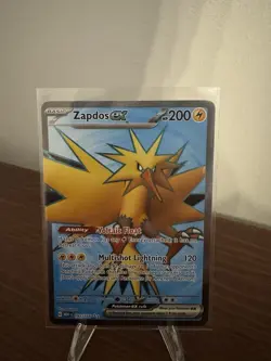 Pokemon TCG Zapdos EX Full Art Ultra Rare Holo Card 192/165 Scarlet & Violet 151 - Image 1