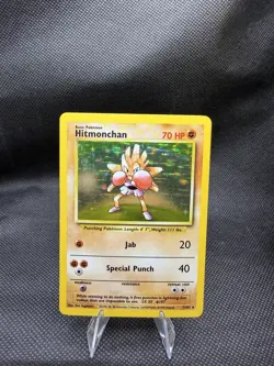 Pokemon TCG Hitmonchan Base Set Holo Unlimited Rare Card 7/102 - Image 1